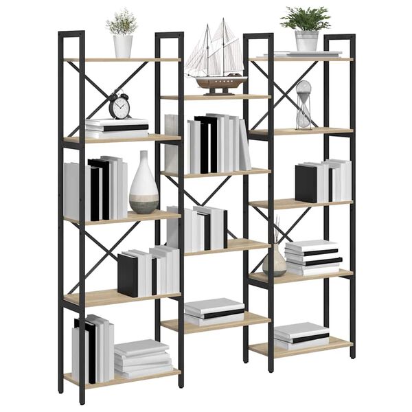 vidaXL Reg&aacute;l na knihy Sonoma dub 156 x 25 x 167 cm Kompozitn&eacute; drevo