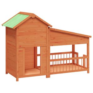 vidaXL Koterec pre psa hned&yacute; 143x60,5x109 cm borovicov&yacute; mas&iacute;v