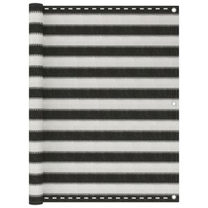 vidaXL Tieniaca plachta na balk&oacute;n z HDPE 120x400 cm antracitov&aacute; a biela