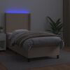 vidaXL Boxspring posteľ matrac a LED kapuč&iacute;nov&aacute; 100x200 cm umel&aacute; koža
