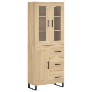 vidaXL Vysok&aacute; skrinka dub sonoma 69,5x34x180 cm spracovan&eacute; drevo