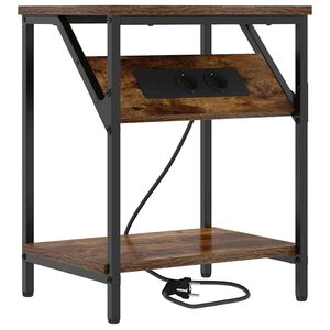 vidaXL Nočn&yacute; stol&iacute;k Dymov&aacute; dub 38 x 30 x 48 cm Kompozitn&eacute; drevo