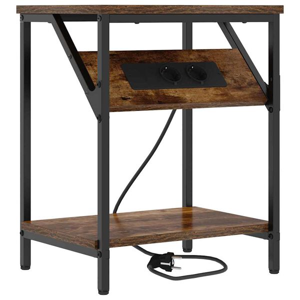 vidaXL Nočn&yacute; stol&iacute;k Dymov&aacute; dub 38 x 30 x 48 cm Kompozitn&eacute; drevo