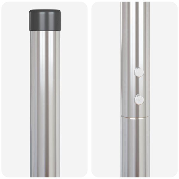 vidaXL Stĺp na plot. 2 pcs Strieborn&aacute; Povrchovo upraven&aacute; oceľ