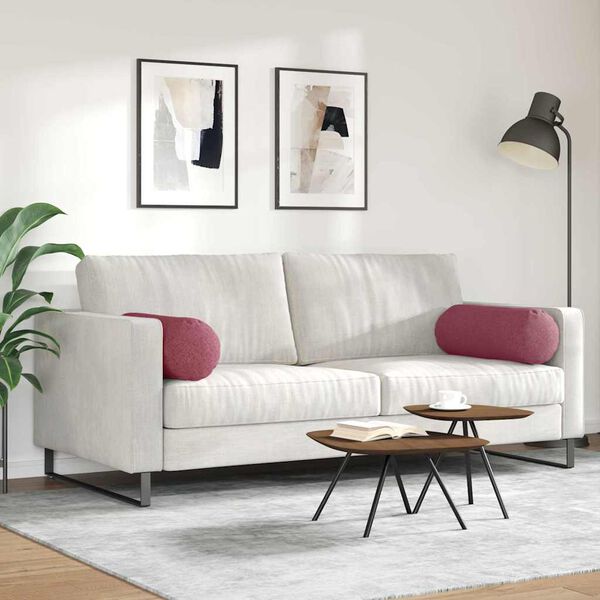 vidaXL Podložkov&eacute; vank&uacute;&scaron;e 2 pcs V&iacute;no červen&eacute; &Oslash; 25 x 70 cm l&aacute;tka