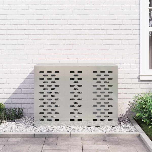 vidaXL Kryt na klimatiz&aacute;ciu Strieborn&aacute; 110 x 50 x 80 cm