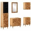 vidaXL Set kabinetov do k&uacute;peľne so z&aacute;suvkou 5 pcs Mas&iacute;vne mango drevo