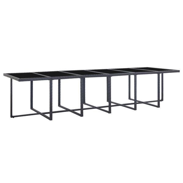 vidaXL 17-dielna vonkaj&scaron;ia jed&aacute;lensk&aacute; s&uacute;prava, polyratan, čierna