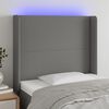 vidaXL Čelo postele s LED tmavosivé 93x16x118/128 cm látka