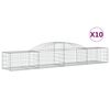 vidaXL Obl&uacute;kov&yacute; gabionov&yacute; k&ocirc;&scaron; 10 ks 300x50x40/60 cm pozinkovan&eacute; železo