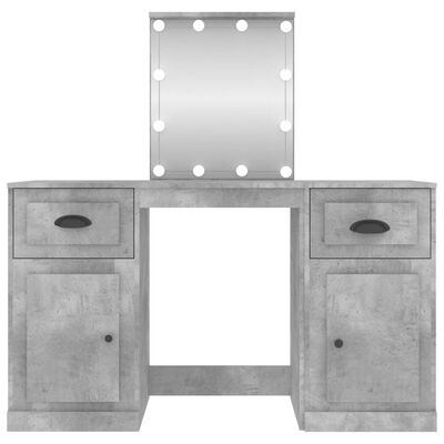 vidaXL Toaletný stolík s LED betónovo sivý 130x50x132,5 cm