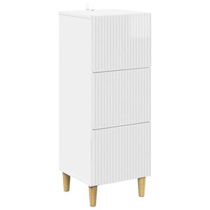 vidaXL Z&aacute;suvkov&yacute; kabinet Biela s vysok&yacute;m leskom 33 x 34,5 x 90 cm