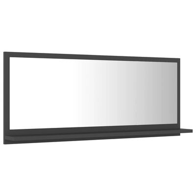 vidaXL Kúpeľňové zrkadlo, sivé 90x10,5x37 cm, kompozitné drevo