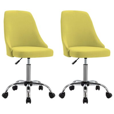 vidaXL Kancelárske stoličky na kolieskach 2 ks žlté látkové
