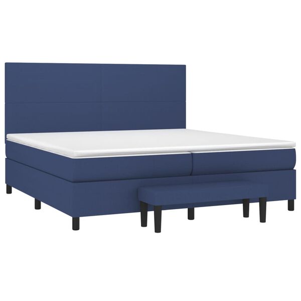 vidaXL Boxspring posteľ s matracom modr&aacute; 200x200 cm l&aacute;tka
