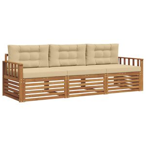 vidaXL Z&aacute;hradn&aacute; s&uacute;prava gaučov s vank&uacute;&scaron;om 3 pcs Pr&iacute;rodn&aacute; a b&eacute;žov&aacute;