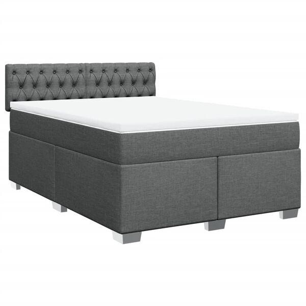 vidaXL Boxspring posteľ s matracom tmavosiv&aacute; 160x200 cm l&aacute;tka