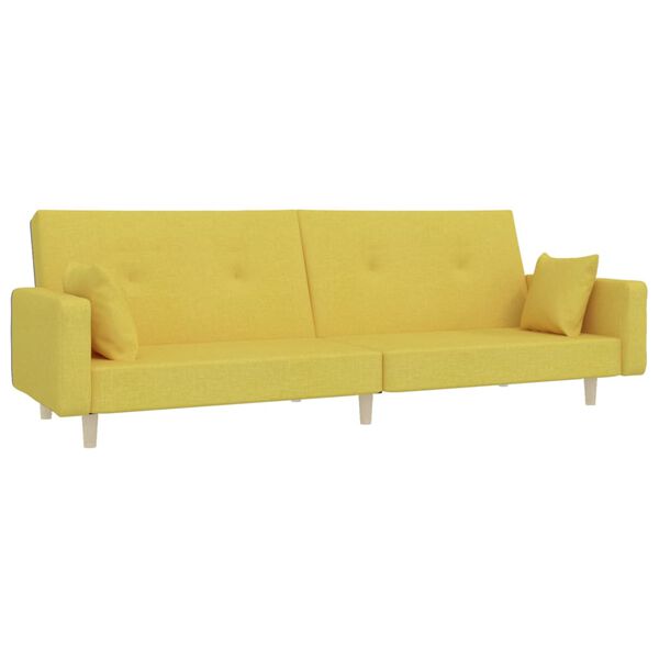 vidaXL 2-miestna rozkladacia pohovka s 2 vank&uacute;&scaron;mi zelen&aacute; l&aacute;tka