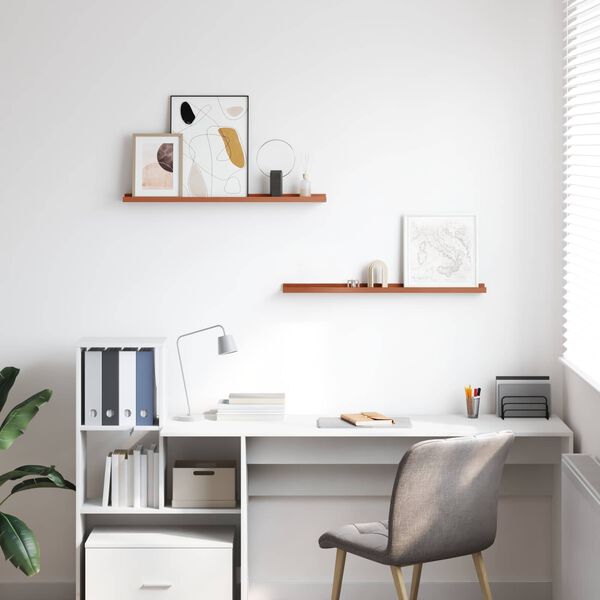 vidaXL Stenn&aacute; polica 2 pcs Červen&aacute; 80 x 9 x 3 cm Kompozitn&eacute; drevo