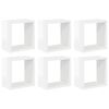 vidaXL N&aacute;stenn&eacute; police 6 ks leskl&eacute; biele 26x15x26 cm