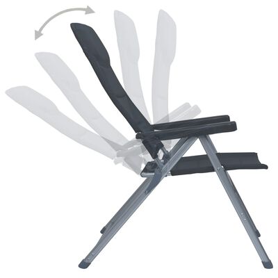 vidaXL Sklápacie záhradné stoličky 2 ks, hliník, čierne