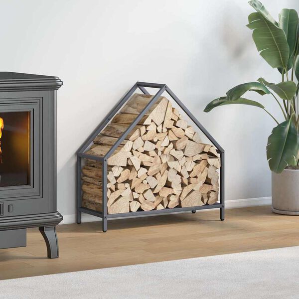 vidaXL Stojan na palivov&eacute; drevo Antracit Oceľ valcovan&aacute; za studena