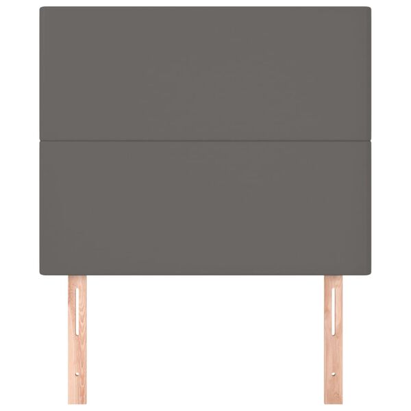 vidaXL Čelo postele siv&eacute; 80x5x118/128 cm umel&aacute; koža