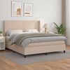 vidaXL Boxspring posteľ s matracom kapučínová 180x200 cm umelá koža