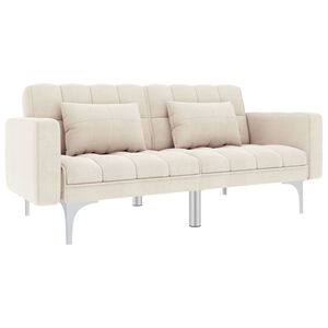 vidaXL Rozkladacia pohovka kr&eacute;mov&aacute; l&aacute;tkov&aacute;