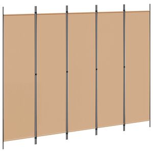vidaXL 5-panelov&yacute; parav&aacute;n B&eacute;žov&aacute; 250 x 200 cm L&aacute;tka