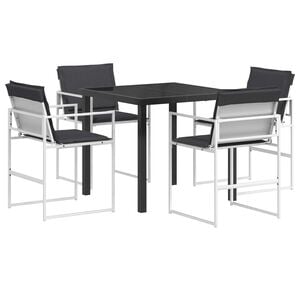 vidaXL Z&aacute;hradn&yacute; jed&aacute;lensk&yacute; set 5 pcs Biela a antracitov&aacute;
