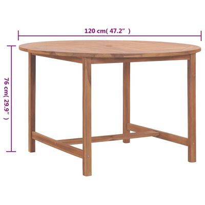 vidaXL Záhradný stôl 120x76 cm, tíkový masív
