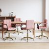 vidaXL Otočn&eacute; jed&aacute;lensk&eacute; stoličky 4 ks ružov&eacute; zamatov&eacute;