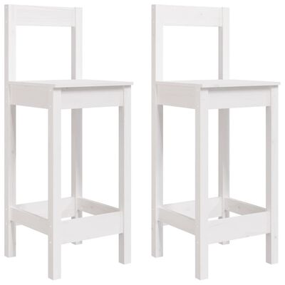 vidaXL Barové stoličky 2 ks biele 40x41,5x112 cm borovicový masív