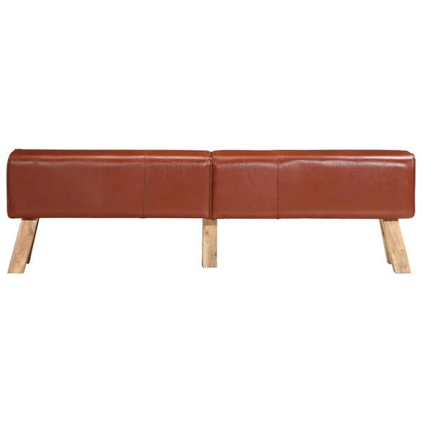 vidaXL Gymnastick&aacute; lavička hned&aacute; 160 cm prav&aacute; koža