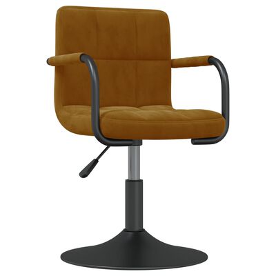 vidaXL Otočné jedálenské stoličky 2 ks hnedé zamatové