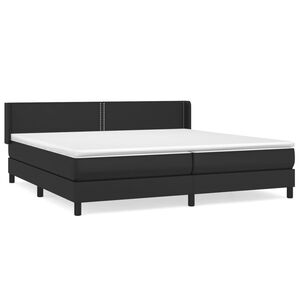 vidaXL Boxspring posteľ s matracom čierna 200x200 cm umel&aacute; koža
