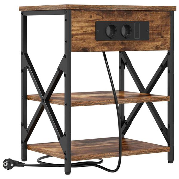 vidaXL Nočn&yacute; stol&iacute;k Dymov&aacute; dub 41 x 31 x 51 cm Kompozitn&eacute; drevo