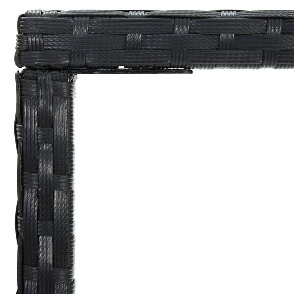 vidaXL Záhradný barový stôl čierny 70x70x110 cm polyratan a sklo