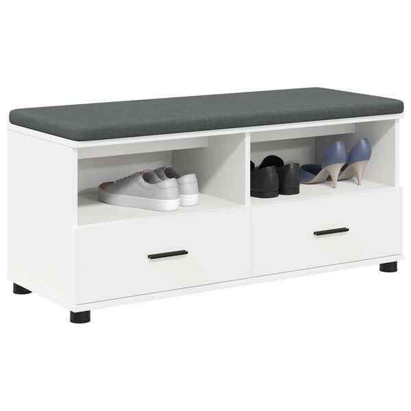 vidaXL Predsieňov&aacute; lavica s vank&uacute;&scaron;om Biela 100 x 38 x 46 cm