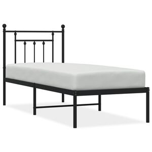 vidaXL Kovov&yacute; r&aacute;m postele s čelom čierny 75x190 cm