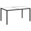 vidaXL Z&aacute;hradn&yacute; st&ocirc;l 150x90x75 cm tvrden&eacute; sklo a polyratan čierny