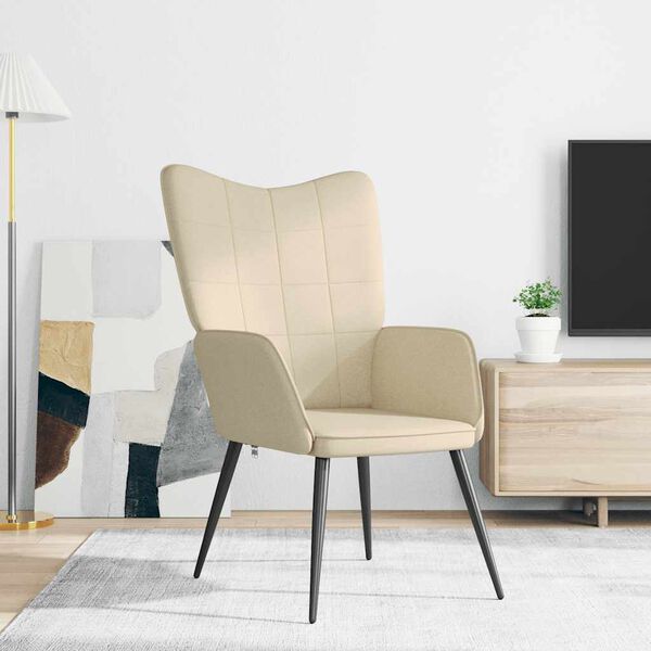 vidaXL Relaxačn&eacute; kreslo, kr&eacute;mov&eacute;, l&aacute;tka