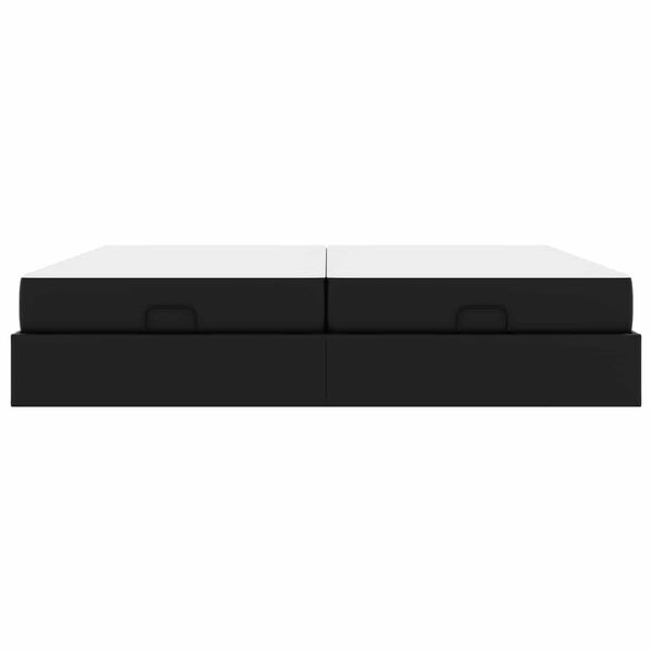 vidaXL Rám postele s matracom Čierna 200 x 200 cm Umelá koža