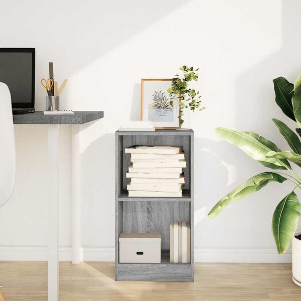 vidaXL Knižnica sivá sonoma 40x24x76 cm kompozitné drevo