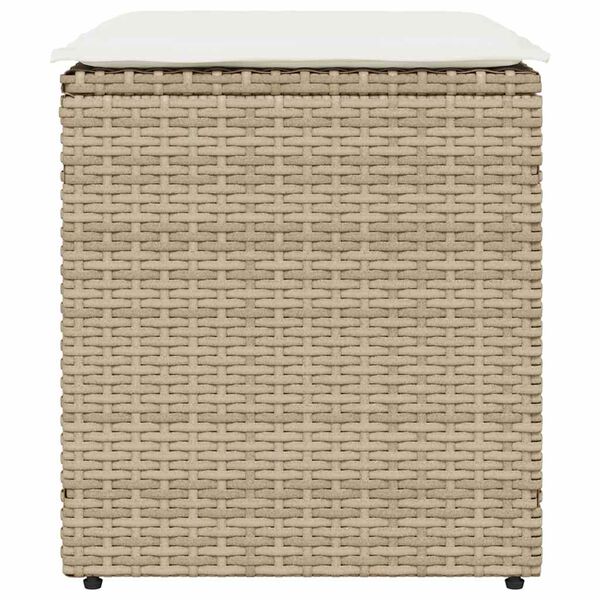 vidaXL záhradné stoličky s vankúšikmi 2 ks béžová 40x40x43cm polyratan