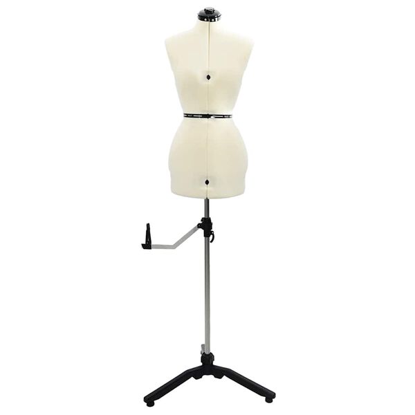 vidaXL Nastaviteľný formulár šiat pre ženy Krémová s Zamat