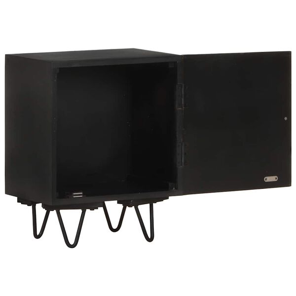 vidaXL Nočný stolík s mosadznými dvierkami 40x30x50 cm, mangový masív