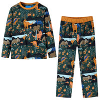 Detské pyžamo s dlhými rukávmi tmavozelené 92