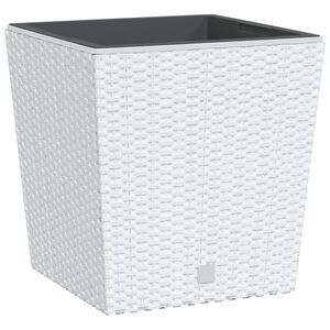 vidaXL Kvetin&aacute;č s vyberateľnou vložkou biely 21 / 32 l PP ratan
